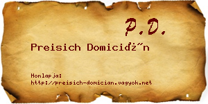 Preisich Domicián névjegykártya